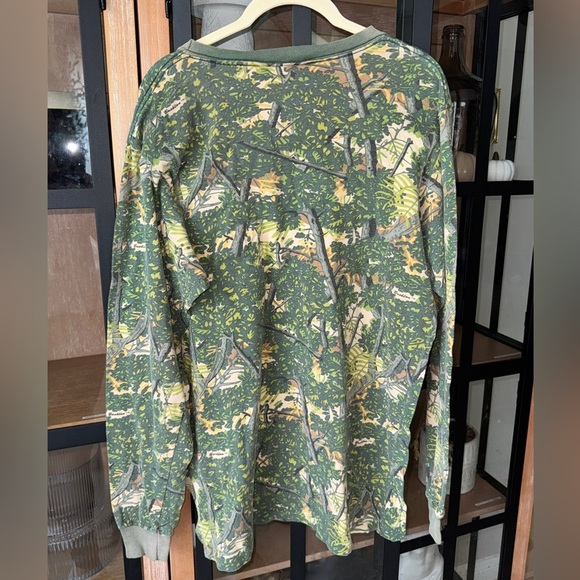 Vintage 1989 Bushlan Camo crewneck tee Long Sleeve Shirt ribbed gorpcore hunting - Picture 5 of 8